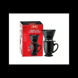 MELITTA BLACK POUR OVER COFFEE BREWER WITH MUG